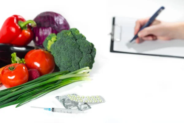 Concepto de alimentos o medicamentos orgánicos saludables — Foto de Stock