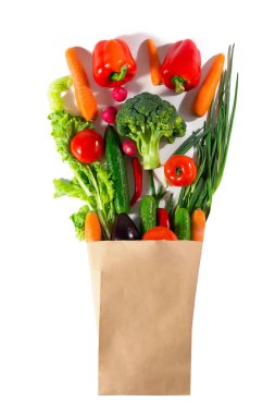 Sağlıklı gıda paketi. farklı sebze stüdyo fotoğrafçılığı