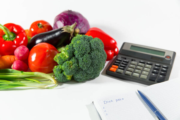 Organic diet plan and fresh vegetable composition