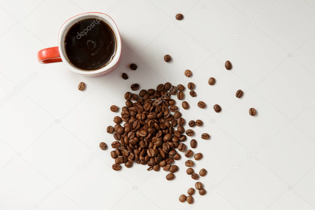 Fragrant coffee and beans coffee.