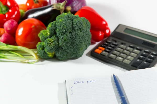 Plan de dieta ecológica y composición vegetal fresca — Foto de Stock