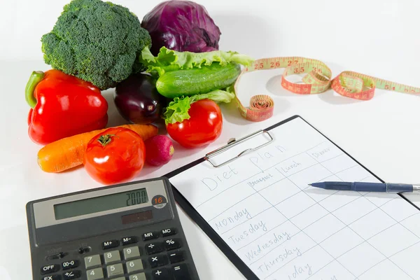 Concepto de pérdida de peso, alimentos orgánicos saludables — Foto de Stock