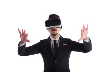 Takım elbise ve 3d gözlük, sanal iş adamı