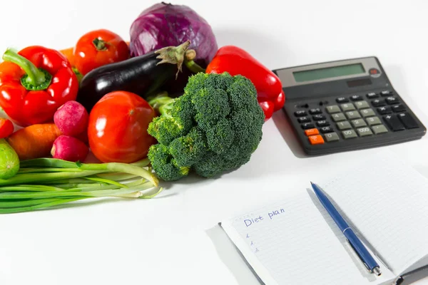 Plan de dieta ecológica y composición vegetal fresca — Foto de Stock
