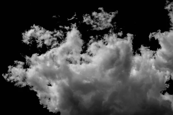 Kolekce bílých mraků izolované na černém pozadí — Stock fotografie