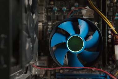 Tozlu bilgisayar soğutucu fan toz, tam ile makro