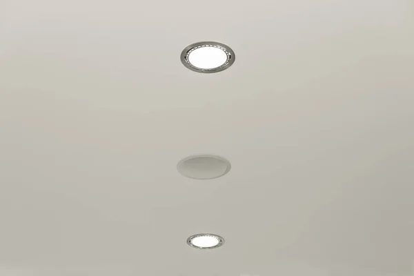 Office ceiling. fluorescent lamp on the modern ceiling. — Stock Photo, Image