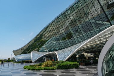 Bakü, Azerbaycan, 20-05-2019: Heydar Aliyev Uluslararası Havalimanı