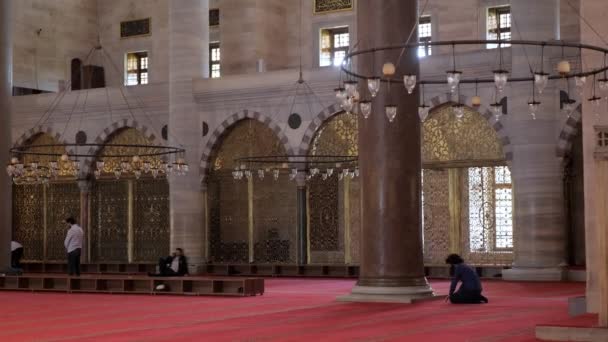 Homens rezam na mesquita de Istambul — Vídeo de Stock