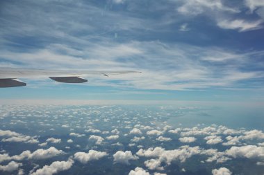 Bulutların tabakasıüzerinde uçmak ve bulutların arasından manzaraya bakmak.