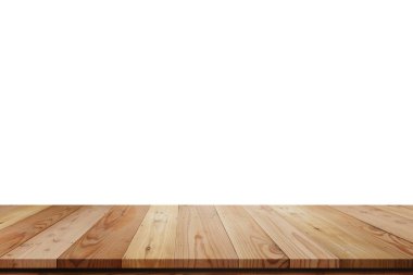 Tahta raf Tablosu beyaz arkaplanda izole edildi