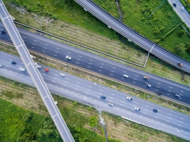 Bangkok şehir Tayland expressway havadan görünümü
