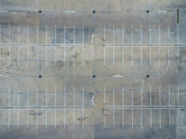 Boş otoparklar, hava manzarası..