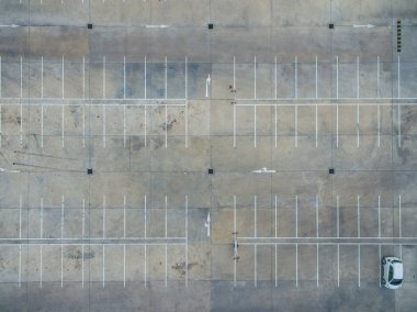 Boş otoparklar, hava manzarası..