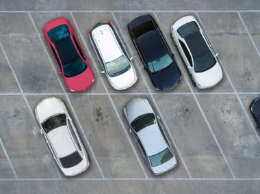 Boş otoparklar, hava manzarası..