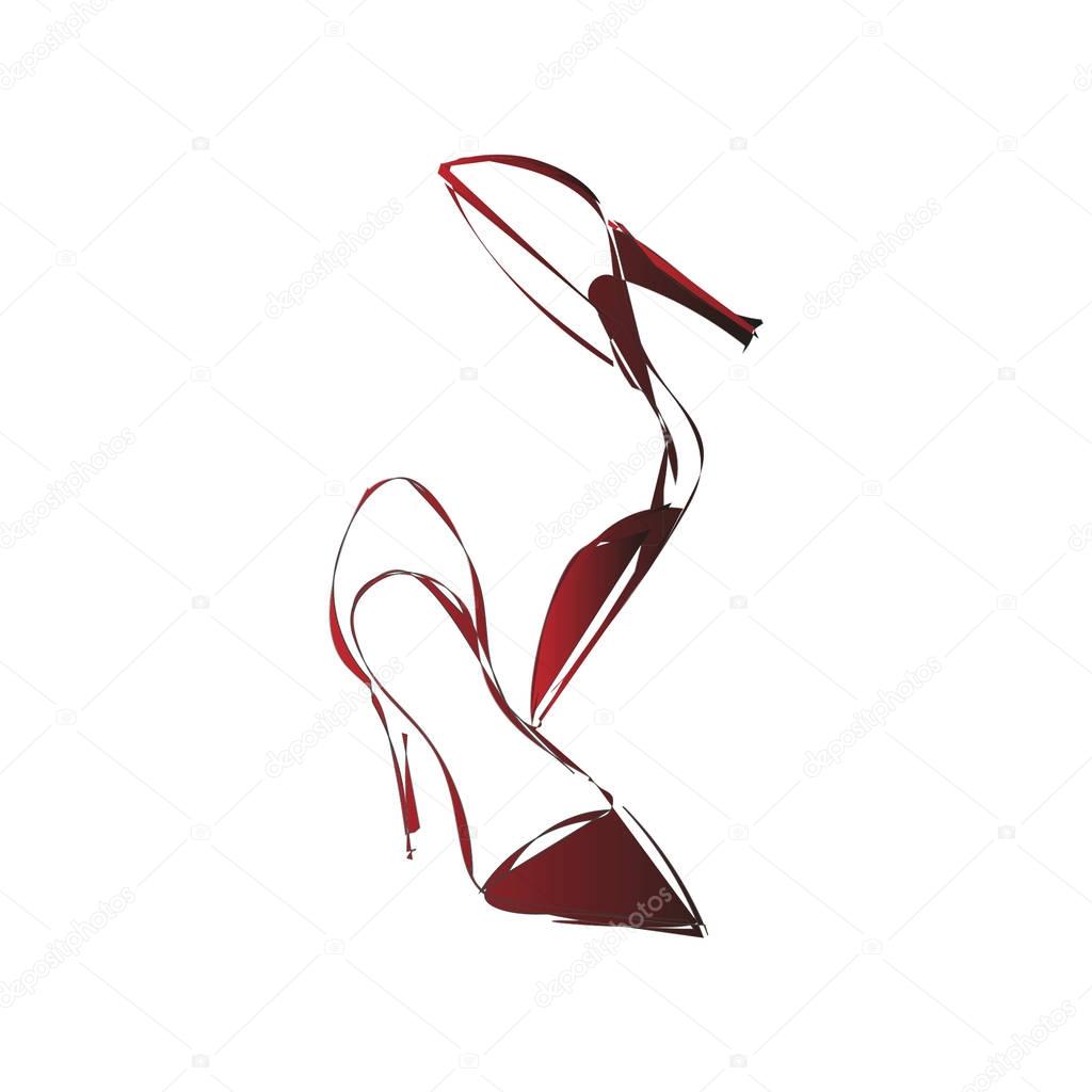 Red shoes vector image on a transparent background