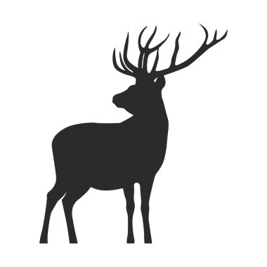 Geyik simgesi. Bir geyik boynuzları tasarımınız için ile silüeti.