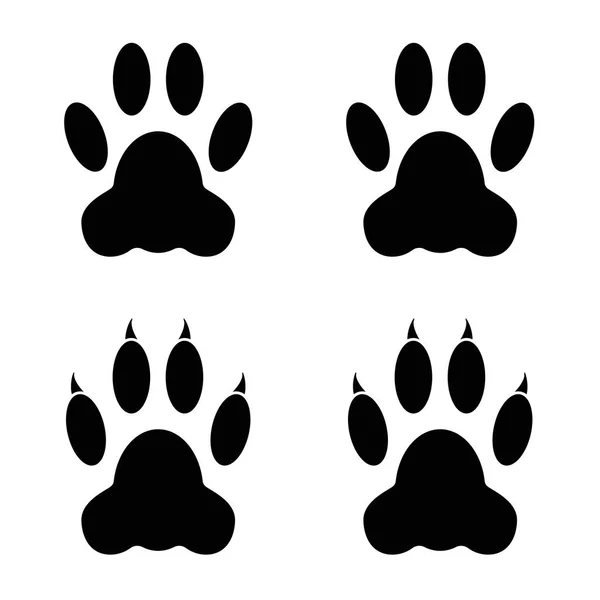 Köpek / kedi parmak pençe. Yastıkları paws pençe ve olmayan vardır. Siyah beyaz bir arka plan üzerinde.