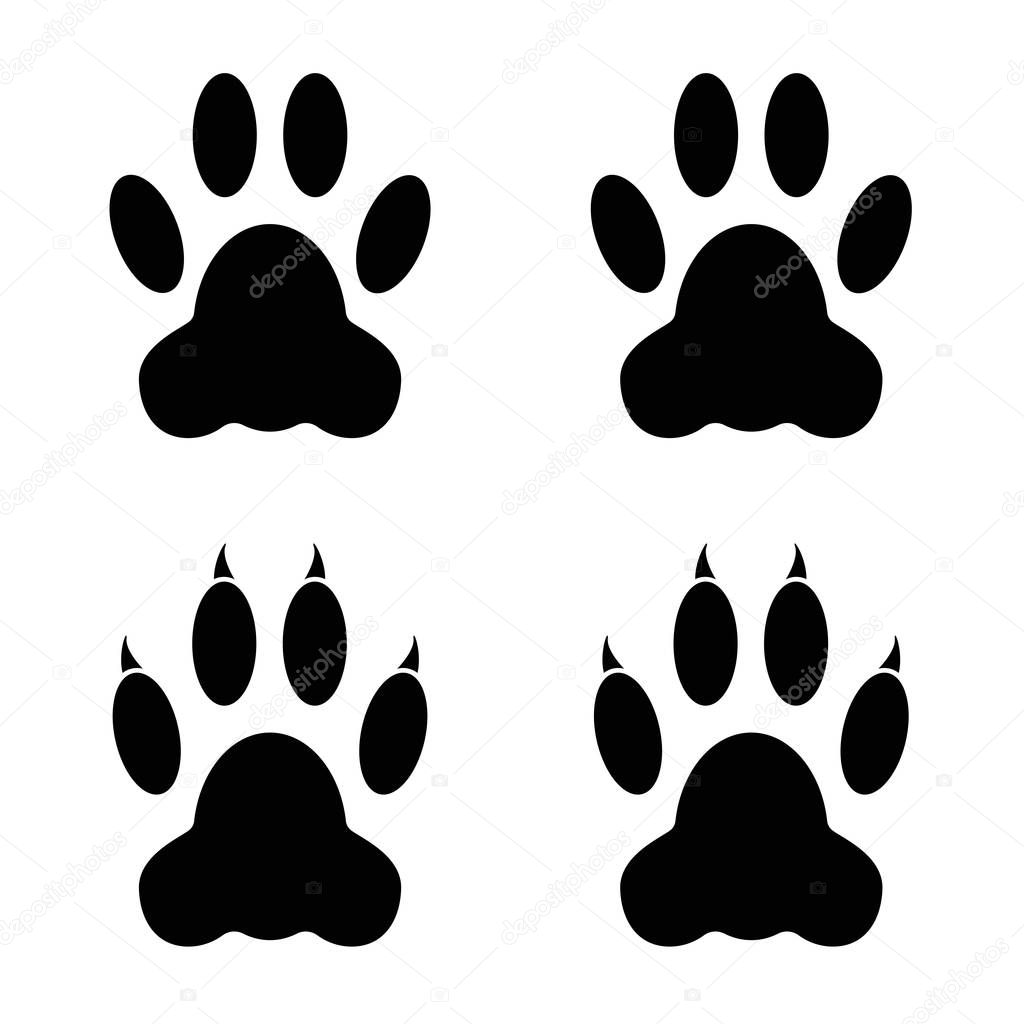 Background: paw print no | Dog Cat Paw Prints Pads Paws Claws Black White Background — Stock