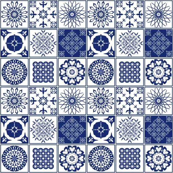 Seramik Karo için şablon. Bir taşı vektör Illustration. Mavi ve beyaz desenler. Sorunsuz arka plan. Tasarım, seramik, tekstil, kağıt için.