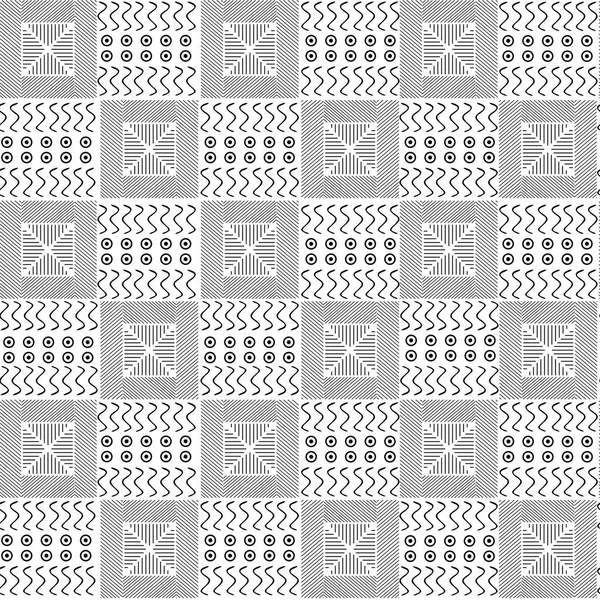 Geometrische Patroon Het Thema Van Afrika Zwart Wit Abstract Vector — Stockvector