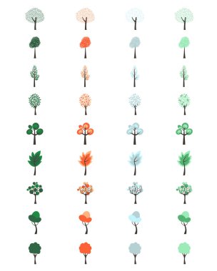 Ağaçlar, simgeler. Vektör ağaçlar 