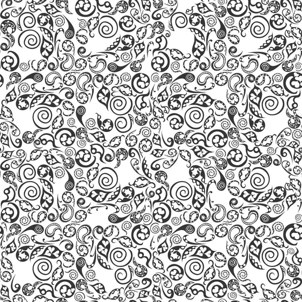 Doodle Black White Seamless Pattern Abstract Vector Illustration — Stock Vector