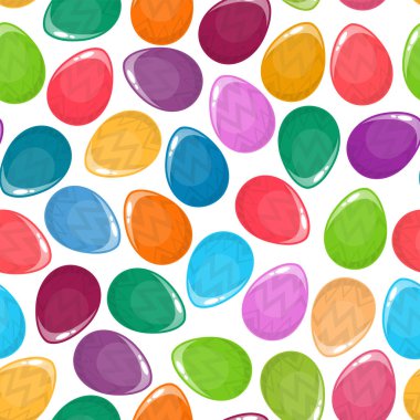 Beyaz arka planda paskalya yumurtası izi yok. Vektör illüstrasyon tasarımı.