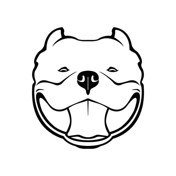 American Bully Dog Emblem Vector Illustration Dog Head White Background — Stock Vector