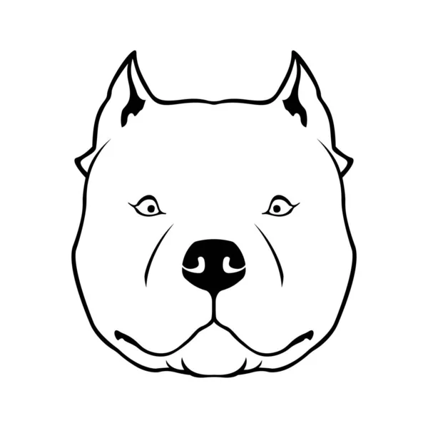 Emblema Cabeza Perro Bravucón Americano Ilustración Vectorial Del Perro Sobre — Vector de stock