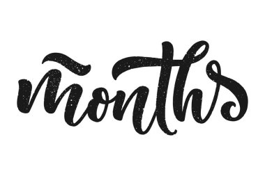 Mektup - yeni doğan veya takvim şablonu için aylar. Mutlu yıllar bebeğim, aile kavramı. Vektör illüstrasyonu