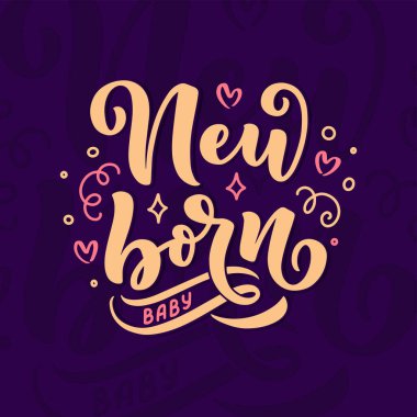 Mektup - yeni doğmuş bebek. Doğum günün kutlu olsun, aile kavramı. Vektör illüstrasyonu