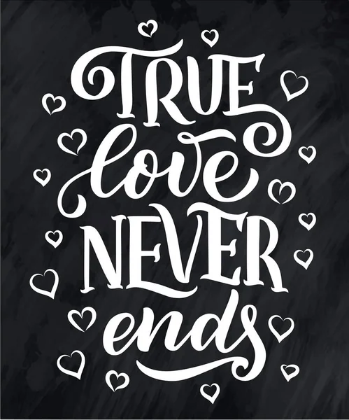 True Love - Lettering Valentines Day Calligraphy Phrase Isolated