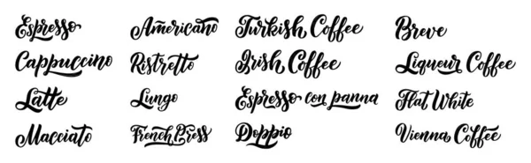 Mão Lettering Nome Café Com Esboço Para Café Café Frase — Vetor de Stock