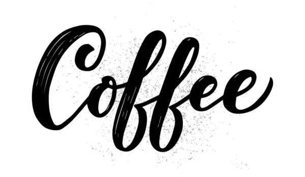 Lettering Nome Café Com Esboço Para Café Café Frase Tipográfica — Vetor de Stock