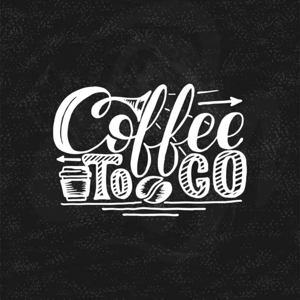 Citation Lettrage Main Avec Croquis Pour Café Café Collection Typographie — Image vectorielle