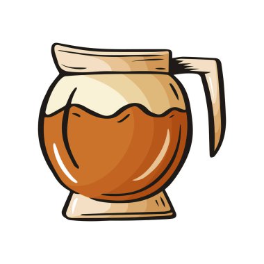 Kahve elementi, kafeterya menüsü, restoran posterleri, afişler ve kartpostallar için el çizimi içki..