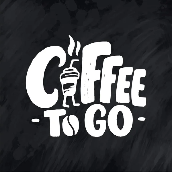 コーヒーショップやカフェのスケッチで手書きの引用符 手描きのヴィンテージタイポグラフィのフレーズ チョークの背景に孤立 — ストック写真