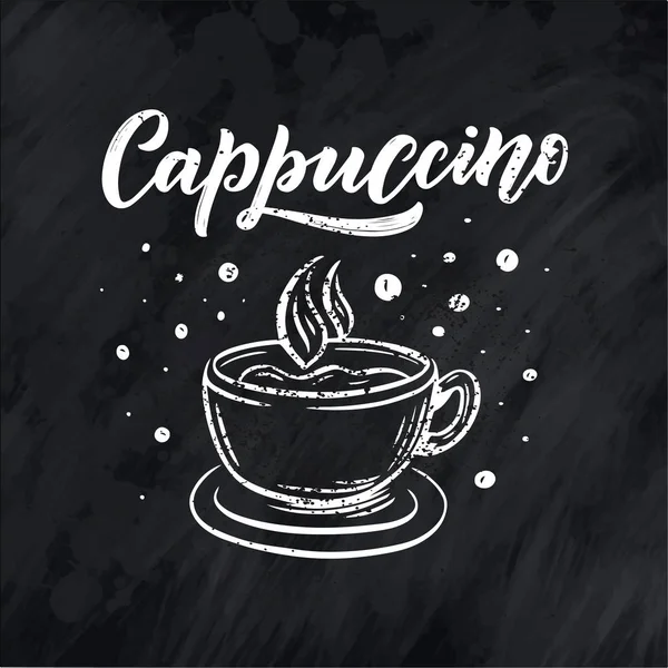 Hand Lettering Ellement Sketch Style Coffee Shop Cafe Hand Drawn — Stock Photo, Image