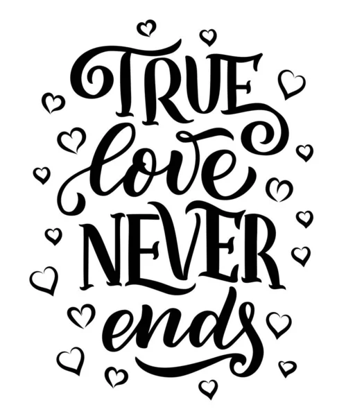 Schriftzug Zitat Über Die Liebe Handgezeichnetes Typografie Plakat Für Grußkarten — Stockvektor