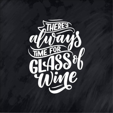 Şarap harfi kompozisyonu modern tarzda. Alkol içeceği bar içeceği konsepti. Baskı ya da poster için klasik tipografi. Vektör illüstrasyonu.