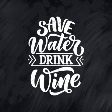 Şarap harfi kompozisyonu modern tarzda. Alkol içeceği bar içeceği konsepti. Baskı ya da poster için klasik tipografi. Vektör illüstrasyonu.