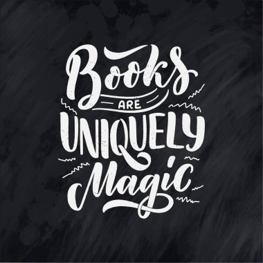 Kitaplar ve poster tasarımı hakkındaki soyut harfler. El yazısıyla yazılmış mektuplar. Tipografi komik bir alıntı. Vektör illüstrasyonu