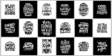 İlham verici alıntılar. Harflerle çizilmiş klasik çizimler. Tişört ve çantalarda, kırtasiyelerde ya da posterlerde parmak izi aranıyor. Vektör