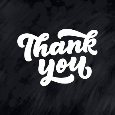 Teşekkür ederim. El yazısıyla yazılmış bir yazı. El çizimi 3D harfler. Senaryo el yazısı. Tebrik kartı. Vektör illüstrasyonu.