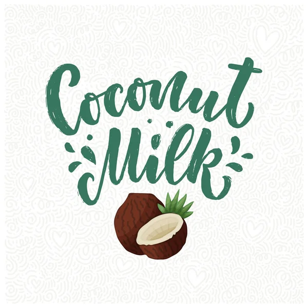 Кокосовое Молоко Оформления Баннера Логотипа Упаковки Органическое Питание Здоровое Питание — стоковый вектор