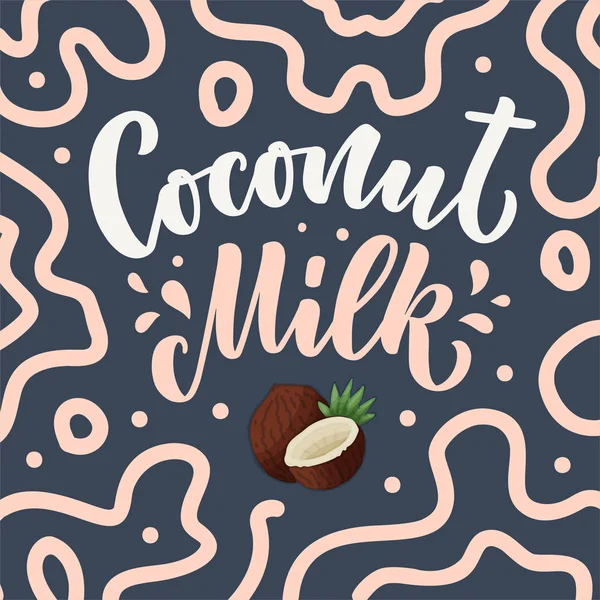 Кокосовое Молоко Оформления Баннера Логотипа Упаковки Органическое Питание Здоровое Питание — стоковый вектор