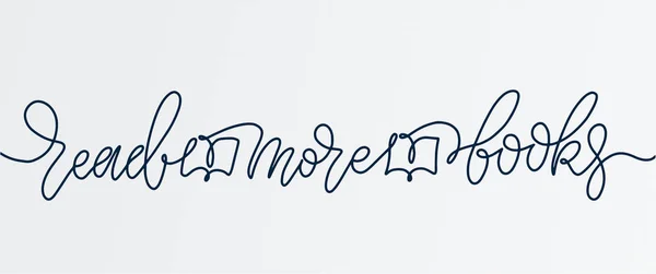 Abstract One Line Lettering Banner Leggi Più Libri Poster Web — Vettoriale Stock