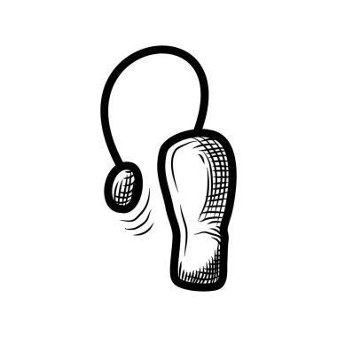 Bluetooth Kulaklık simgesi. Kablosuz bağlantı. Çizim biçimi