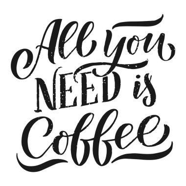 Kahve dükkanı ya da kafe için çizimler içeren el yazısı. El yapımı klasik tipografi koleksiyonu beyaz arka planda izole edilmiş. Vektör